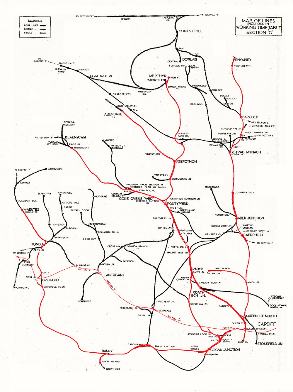 Welsh Railway Map 1950 Railways Of South Wales